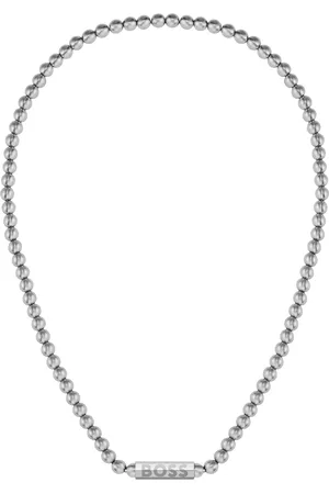 HUGO BOSS Collar de cuentas en acero inoxidable cepillado con cierre octogonal