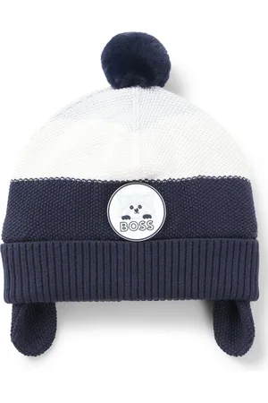 HUGO BOSS Gorro de punto para bebé en algodón con insignia de panda rojo
