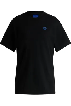 HUGO BOSS Camiseta de punto de algodón con insignia de logo