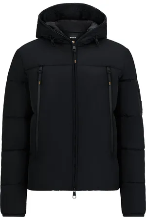 HUGO BOSS Chaqueta acolchada de equitación con capucha y bolsillos con forro polar