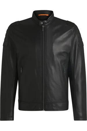 HUGO BOSS Cazadora regular fit en piel de tacto suave