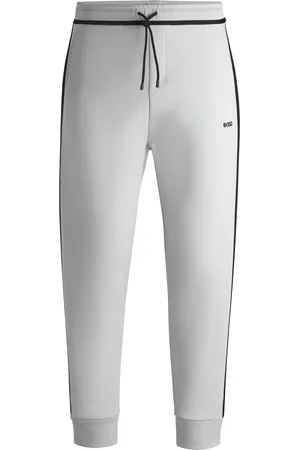 HUGO BOSS Pantalones de chándal de algodón con cinta y logo
