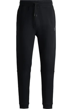 HUGO BOSS Pantalones de chándal en felpa de algodón con parche de logo