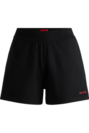 HUGO BOSS Shorts relaxed fit de punto elástico con logo estampado