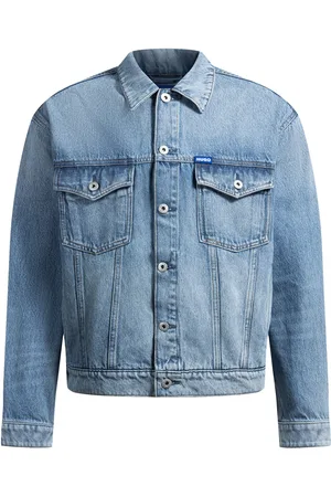HUGO BOSS Cazadora regular fit de tejido denim con detalles de logo