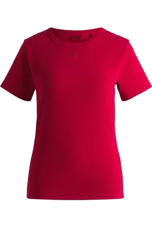 HUGO BOSS Camiseta de algodón con logo apilado bordado