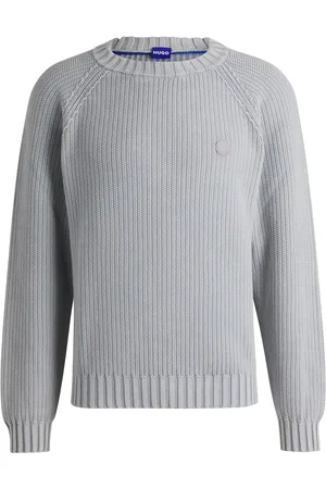 HUGO BOSS Jersey de algodón en punto de canalé con insignia de logo