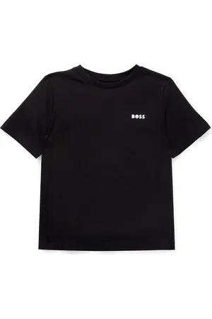 HUGO BOSS Camiseta regular fit de algodón con logo estampado para niños