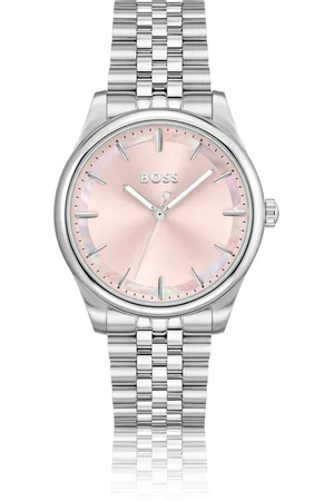 HUGO BOSS Reloj con pulsera de eslabones abovedados e incrustación de nácar