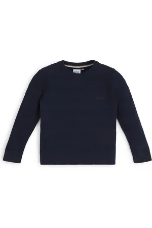 HUGO BOSS Jersey de algodón para niños con dibujo de punto de jacquard