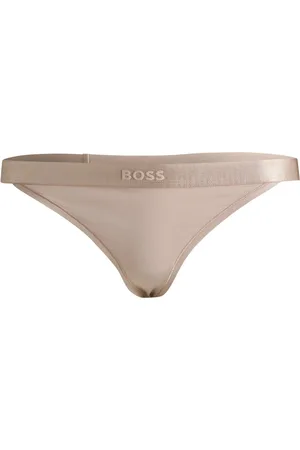 HUGO BOSS Tanga de algodón con logo en la cintura