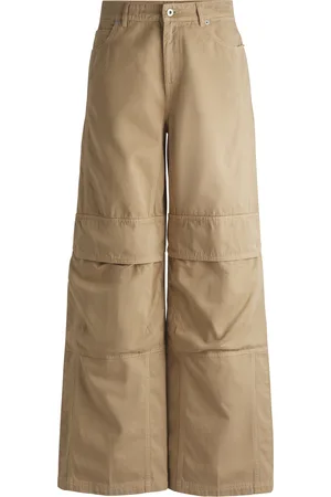 HUGO BOSS Pantalones cargo de sarga de algodón con pernera ancha