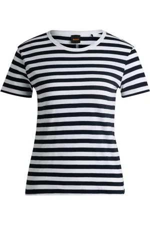 HUGO BOSS Camiseta a rayas de algodón flameado