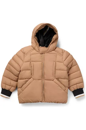 HUGO BOSS Chaqueta acolchada para niños con insignia de logo de efecto goma