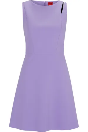 HUGO BOSS Vestido mini sin mangas con detalle recortado en el hombro