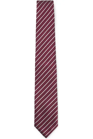 HUGO BOSS Corbata a rayas diagonales en jacquard de mezcla de seda