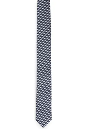 HUGO BOSS Corbata con motivo geométrico en jacquard de mezcla de seda