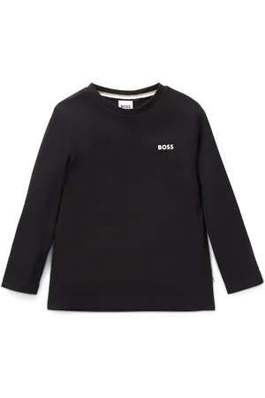HUGO BOSS Camiseta de manga larga para niños en algodón con logo estampado