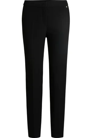 HUGO BOSS Pantalones slim fit de tejido elástico con remache de logo