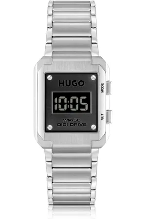 HUGO BOSS Reloj digital con pulsera de eslabones y esfera negra