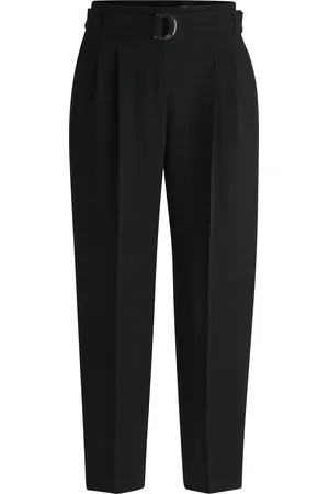 HUGO BOSS Pantalones tobilleros regular fit en crepé resistente a las arrugas