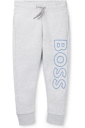 HUGO BOSS Pantalones de chándal para niños en algodón con logo vertical estampado