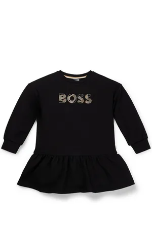 HUGO BOSS Vestido de manga larga para niñas con logo de diseño