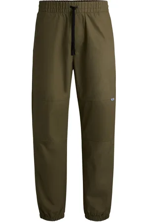 HUGO BOSS Pantalones tapered-fit de algodón estructurado