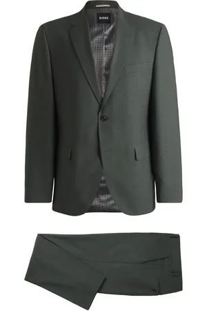 HUGO BOSS Traje regular fit de paño jaspeado resistente a las arrugas