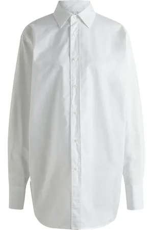 HUGO BOSS Blusa regular fit de algodón con monograma Double B