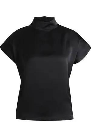 HUGO BOSS Top de cuello medio en raso fluido