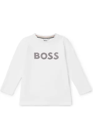 HUGO BOSS Camiseta de manga larga para niños en algodón con logo de puntos de silicona