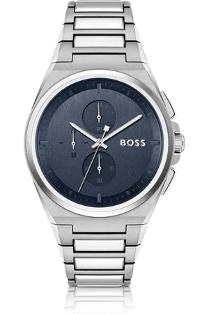 HUGO BOSS Cronógrafo con esfera azul y pulsera de eslabones