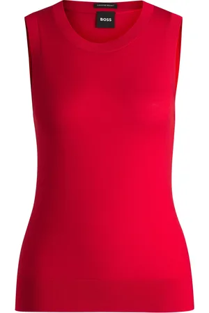 HUGO BOSS Top de punto sin mangas en lana virgen