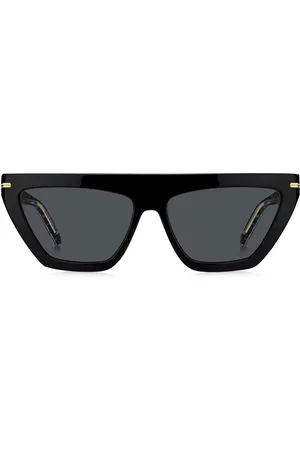 HUGO BOSS Gafas de sol de acetato con detalles en tono dorado