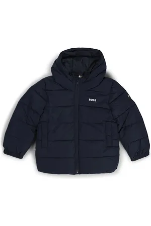 HUGO BOSS Chaqueta acolchada para niños con capucha y detalles de logos