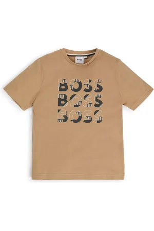 HUGO BOSS Camiseta para niños en algodón con triple logo estampado