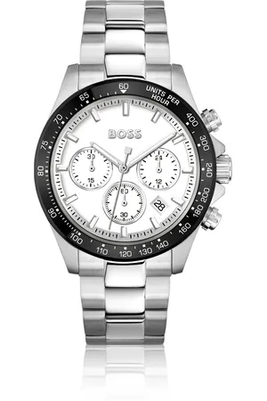 HUGO BOSS Cronógrafo con esfera blanca y pulsera de eslabones
