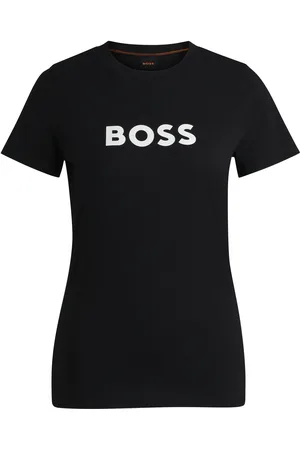 HUGO BOSS Camiseta de punto de algodón con logotipo en contraste