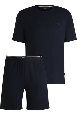 HUGO BOSS Conjunto de pijama corto de punto con detalle de la marca bordado