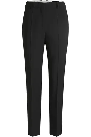 HUGO BOSS Pantalones regular fit con pernera cónica en lana virgen italiana