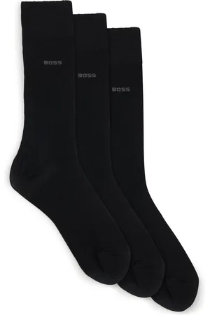 HUGO BOSS Paquete de tres pares de calcetines de largo estándar en tejido elástico