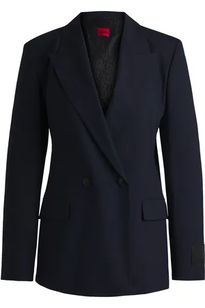 HUGO BOSS Chaqueta cruzada regular fit de tejido elástico