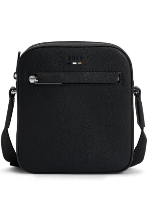 HUGO BOSS Bolso mensajero de piel sintética granulada con detalle de logo