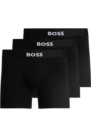 HUGO BOSS Paquete de tres calzoncillos bóxer en algodón elástico con logos
