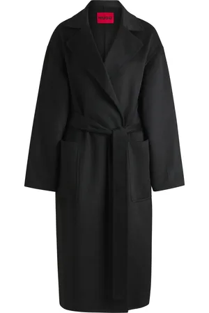 HUGO BOSS Abrigo oversize fit con cinturón anudado