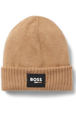 HUGO BOSS Gorro de punto para niños con etiqueta con logo de silicona