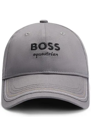 HUGO BOSS Gorra para equitación con logo bordado y correa de piel