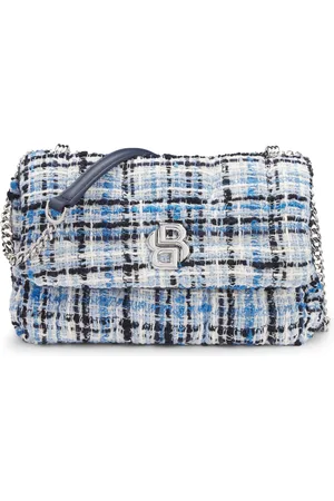 HUGO BOSS Bolso bandolera de tweed multicolor con monograma Double B