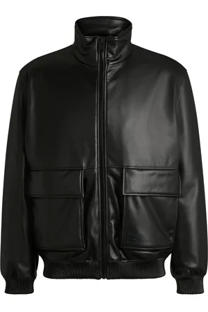 HUGO BOSS Chaqueta de piel sintética con logo apilado